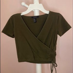 Army Green, Deep Cut Crop Top